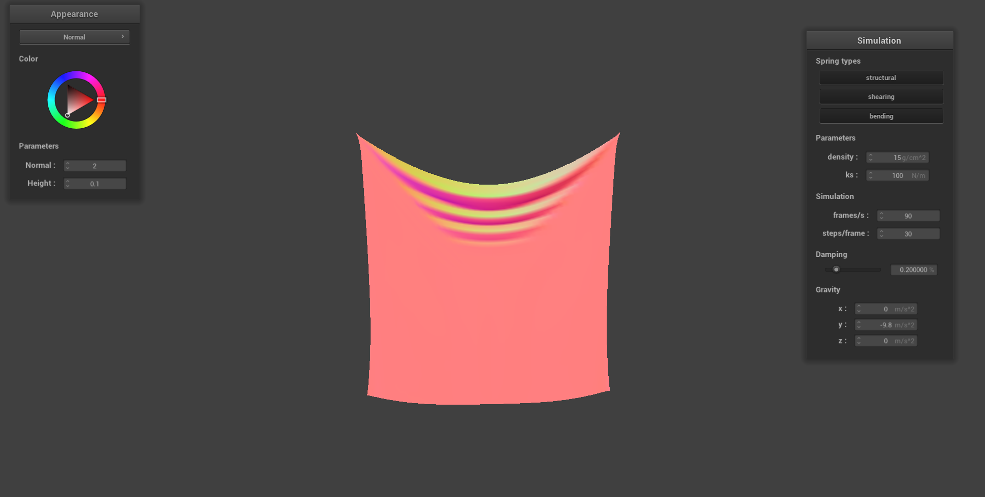 Figure 1.1: Cloth with Low Spring Constant. Low ks