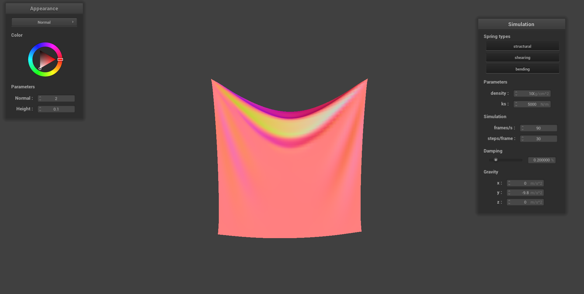 Figure 1.1: Cloth with High Density. High rho