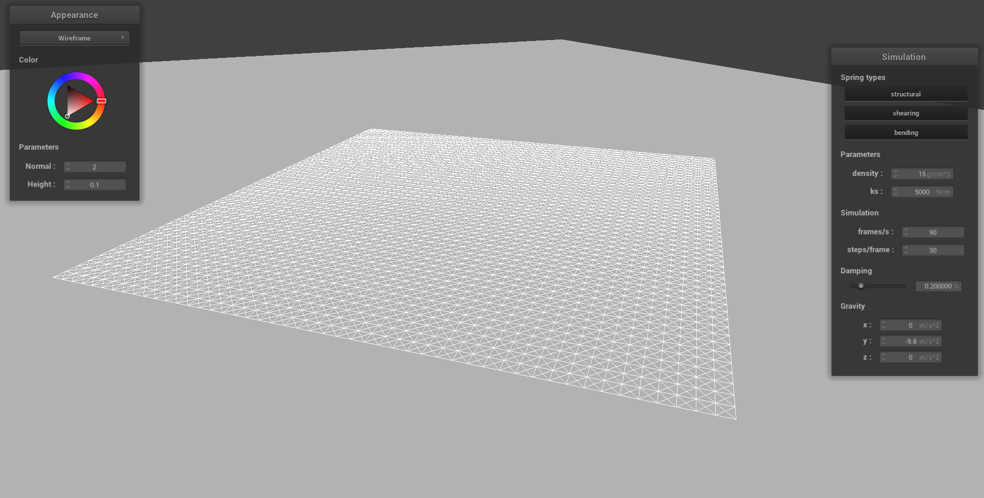 Figure 3.6: Cloth on a Plane. Plane